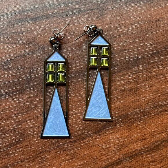 Jewelry - Louis H. Sullivan Babson Window Enamel Earrings